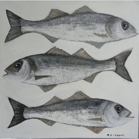 Peinture poissons Bar- 80x80 cm