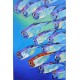 Banc de poissons en mer- tableau vertical 140x90 cm