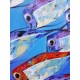 Banc de poissons en mer- tableau vertical 140x90 cm