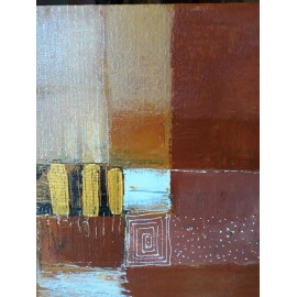 Peinture marron artiste deco maison moderne 50x50 cm