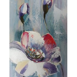 Tableau moderne fleurs 120x30 cm