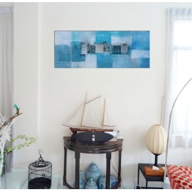 Tableau tendance bleu turquoise 100x40 cm