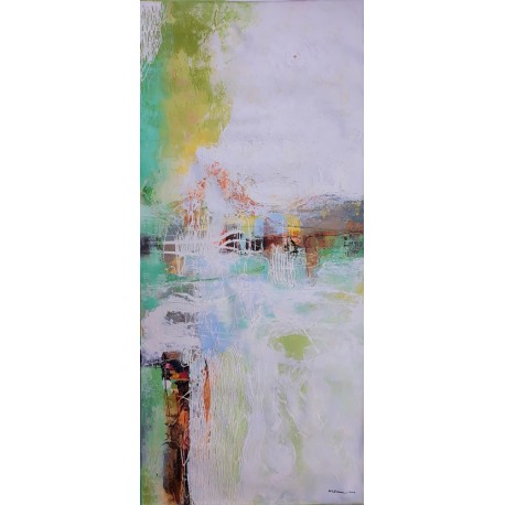 Tableau abstrait colonne verticale 180x80 cm