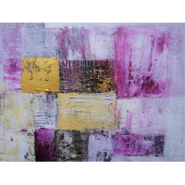 TABLEAU ABSTRAIT BLANC-VIOLET- 80x80 - Suarsa