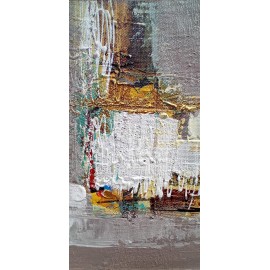 Mini peinture murale marron 25x25 cm – Art abstrait moderne