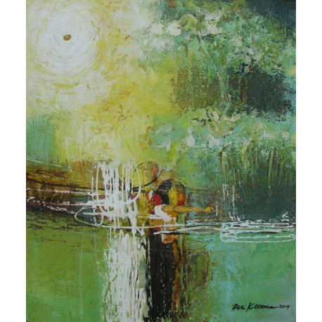 TABLEAU ABSTRAIT-SUNSHINE- 45x38 - Dex Kusuma