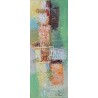 Petit tableau artisanal abstrait 50x20 cm