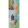 Petit tableau artisanal abstrait 50x20 cm Dex Kusuma