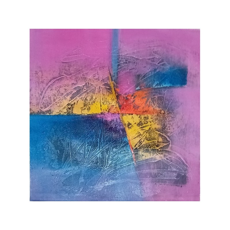 Tableau de style abstrait coloré 60x60 cm