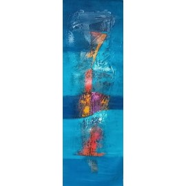 Tableau Contemporain Abstrait 120x40 cm – Toile Unique Signée Suwitra