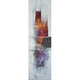 Œuvre Abstraite Peinte à la Main – Tableau Vertical 140x40 cm 