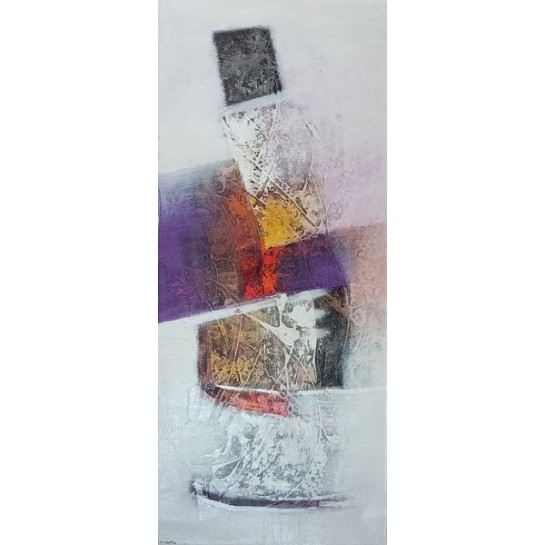 Tableau Abstrait Moderne 120x50 cm – Peinture de Suwitra, Idéal Déco Intérieure