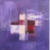 Tableau abstrait contemporain violet-  80x80-Suarsa