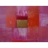 Tableau abstrait contemporain carré rose-  80x80-Suarsa