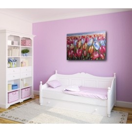 TABLEAU DECORATION MURALE FLEURS TULIPES-120x80 cm